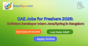 CAE Jobs for Freshers 2026: Software Developer Intern Java/Spring in Bengaluru