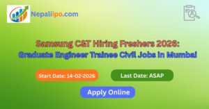 Samsung C&T Hiring Freshers 2026 | Graduate Engineer Trainee Civil Jobs in Mumbai