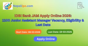 IDBI Bank JAM Apply Online 2026