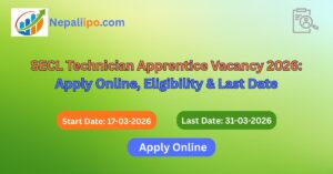 SECL Technician Apprentice Vacancy 2026