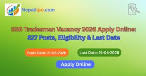 SSB Tradesman Vacancy 2026 Apply Online