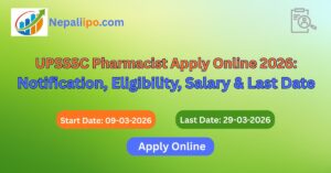 UPSSSC Pharmacist Apply Online 2026