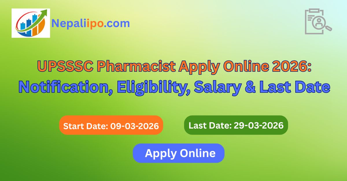 UPSSSC Pharmacist Apply Online 2026