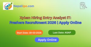 Xylem Hiring Entry Analyst IT